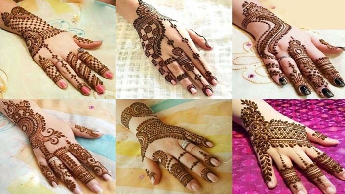 Photo of Arabic bel Mehendi design for the back of the hand.