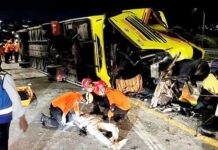 अंधी रफ्तार से दौड़ रही बस अनियंत्रित होकर पलटी, 15 की मौत, 19 घायल