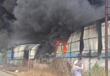 छिंदवाड़ा इमलीखेड़ा औद्योगिक क्षेत्र की पाइप फैक्ट्री में लगी भीषण आग