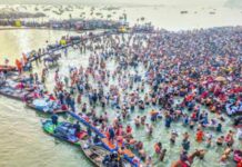 बसंत पंचमी पर प्रयागराज माघ मेला में उमड़ा आस्था का सैलाब, गजकेसरी योग ने बढ़ाई भीड़