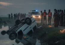 दर्दनाक दुर्घटना में एक ही परिवार के चार लोगों की मौत, अनियत्रिंत होकर कार तालाब में डूबी