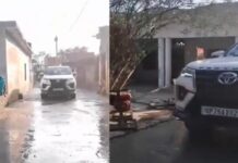 ‘जिस गाड़ी पर सपा का झंडा, उसमें बैठा है एक गुंडा’, नई बन रही सड़क पर फॉर्च्यूनर दौड़ाने वाले SP नेता पर BJP का हमला