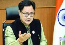 कांग्रेस पर बिफरे केंद्रीय मंत्री रिजिजू……………कांग्रेस संसद को चलने नहीं देना चाहती