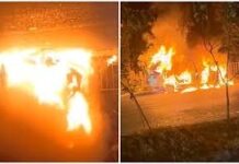 Jaipur में चलती CNG टैक्सी में अचानक भड़की आग