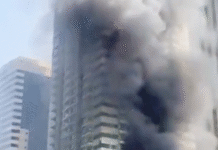दुबई की 90 मंजिला इमारत में लगी आग, मरीना टॉवर के पास धुंआ-धुंआ फैला