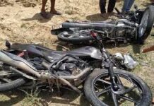 दो बाइकों की आमने-सामने जोरदार टक्कर, तीन युवकों की मौत