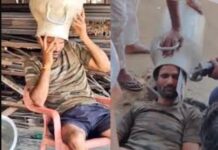 धूप से बचने के लिए सिर पर उल्टा रखा दूध का कैन बना मुसीबत