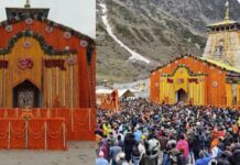 केदारनाथ धाम के कपाट खुले, हेलिकॉप्टर से पुष्पवर्षा, पीएम के नाम पहली पूजा