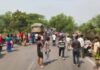 तेज रफ्तार ट्रेलर का कहर, महिला की मौके पर मौत; आक्रोशित लोगों ने किया चक्काजाम