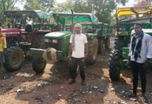 अवैध रेत परिवहन करते 3 ट्रैक्टर जब्त