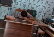 कक्षा में सोते रहे शिक्षक, बच्चे मैदान में मस्त क्रिकेट खेलते रहे