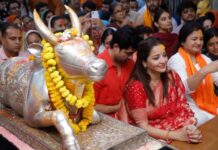 मोनालिसा ने महाकाल के दरबार में टेका माथा, नंदी हॉल से की विशेष पूजा