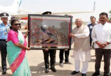 राष्ट्रपति मुर्मु को ग्वालियर विमानतल पर दी भावभीनी विदाई