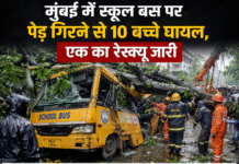 स्कूल बस पर पेड़ गिरने से मचा हड़कंप, मुंबई में 10 बच्चे घायल