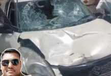 तेज रफ्तार कार का कहर, रॉन्ग साइड से आकर पुलिसकर्मी को कुचला