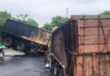NH-220 पर बड़ा सड़क हादसा, चार भारी वाहन आपस में भिड़े; दो की गई जान
