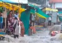 गरबड़ी नाले में बाढ़, खंडवा-खिरकिया मार्ग बंद; ओंकारेश्वर में बढ़ीं मुश्किलें
