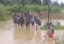 जब व्यवस्था हुई बेबस, किसान बना उम्मीद; कंधे पर बैठाकर बच्चों को पार करा रहा नाला