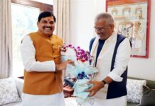 मुख्यमंत्री डॉ. यादव ने केंद्रीय मंत्री भूपेंद्र यादव से की सौजन्य भेंट
