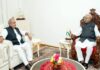 राज्यपाल पटेल से विधानसभा अध्यक्ष तोमर ने की सौजन्य भेंट